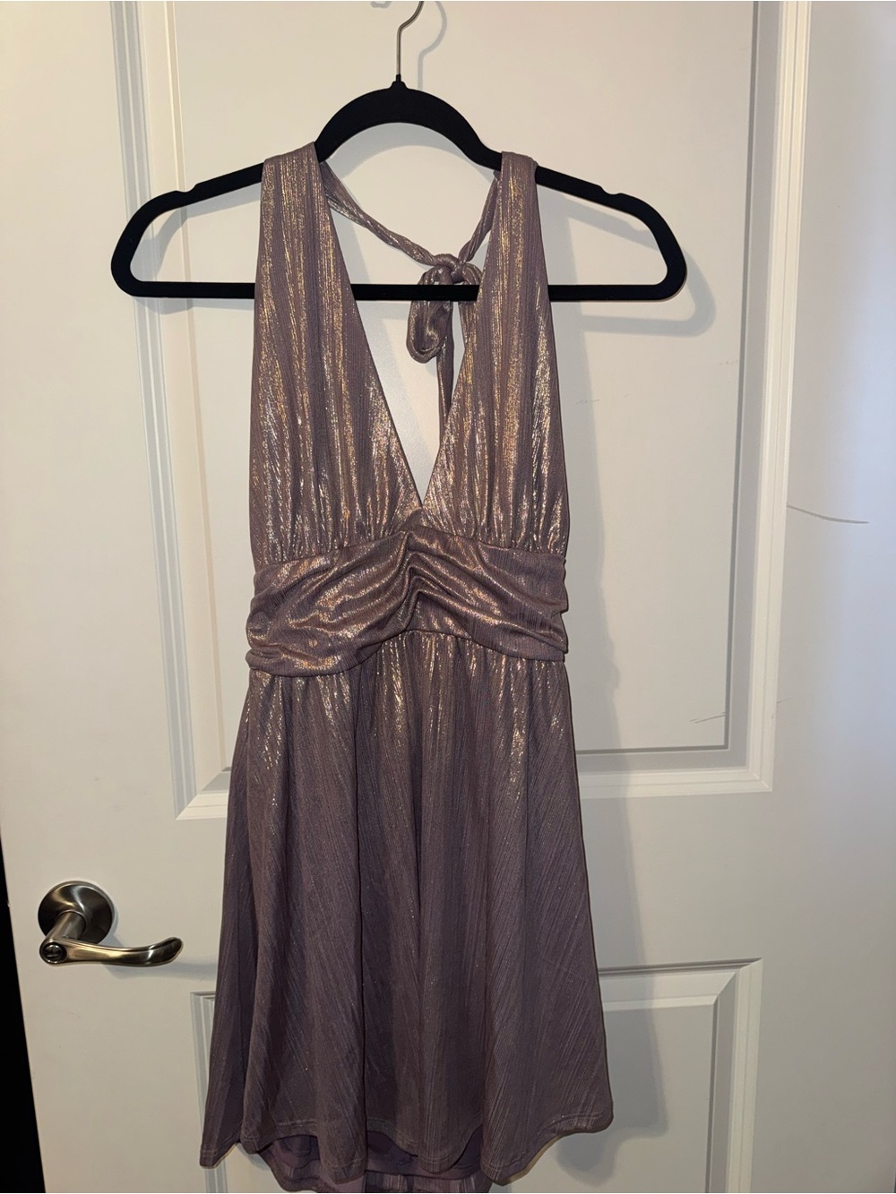 wild fable Metallic Dusty purple Halter Dress